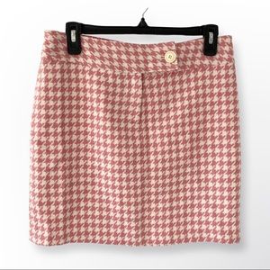 Vineyard Vines Pink Houndstooth Wool Short Skirt US4